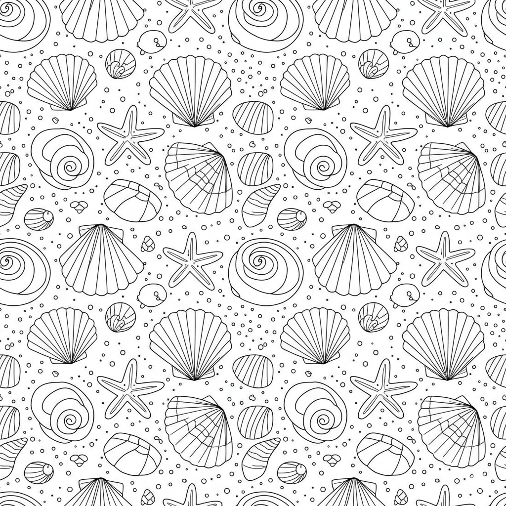 coloring page beach pattern