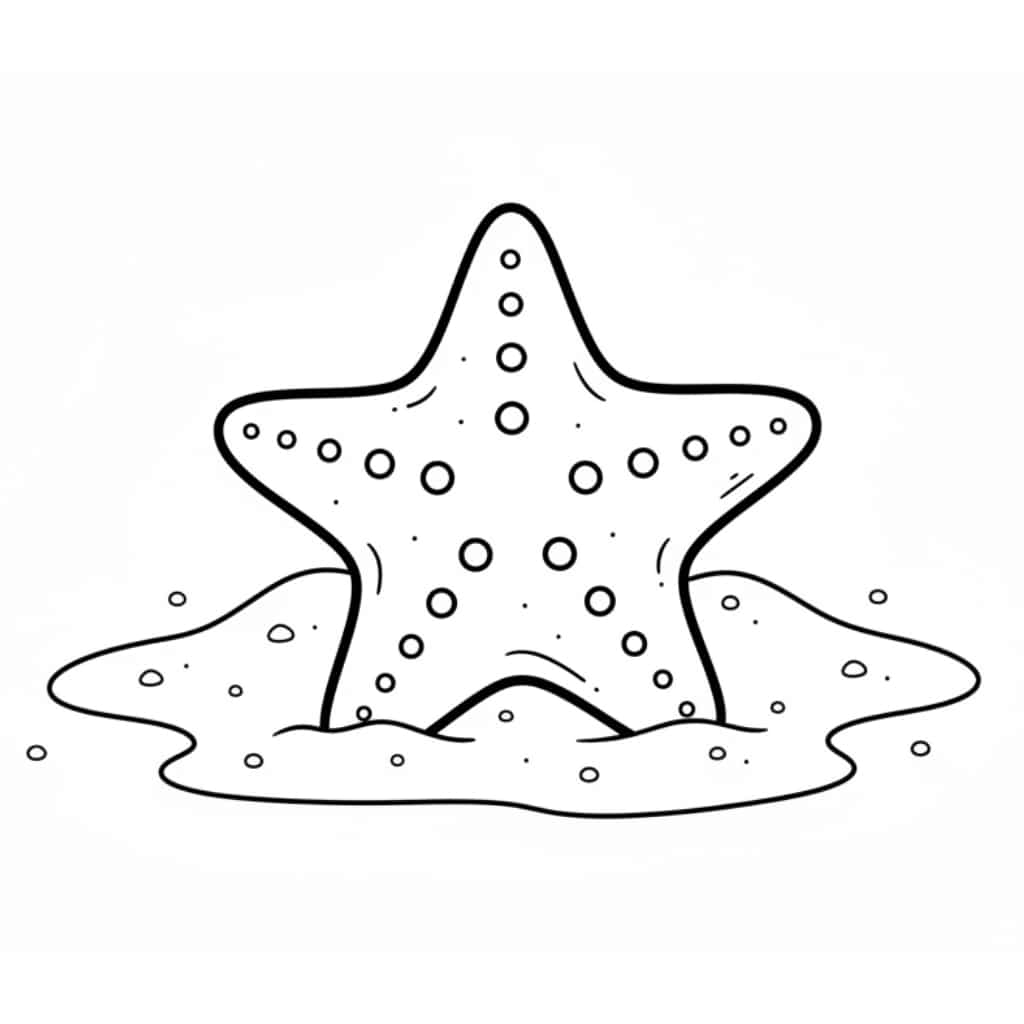 coloring page beach starfish