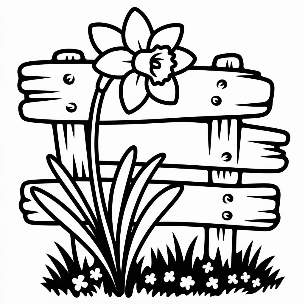 daffodil and fence