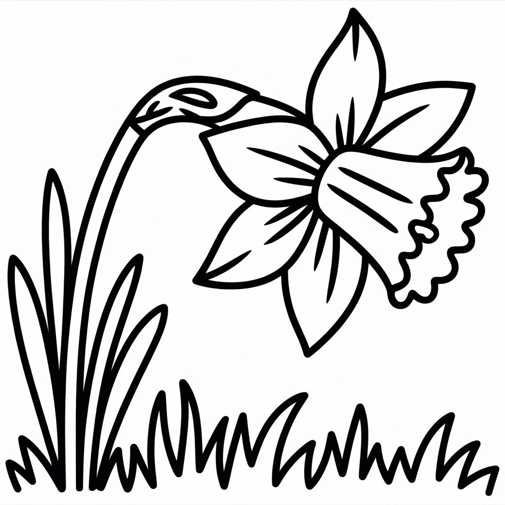 daffodil and wind blown petals