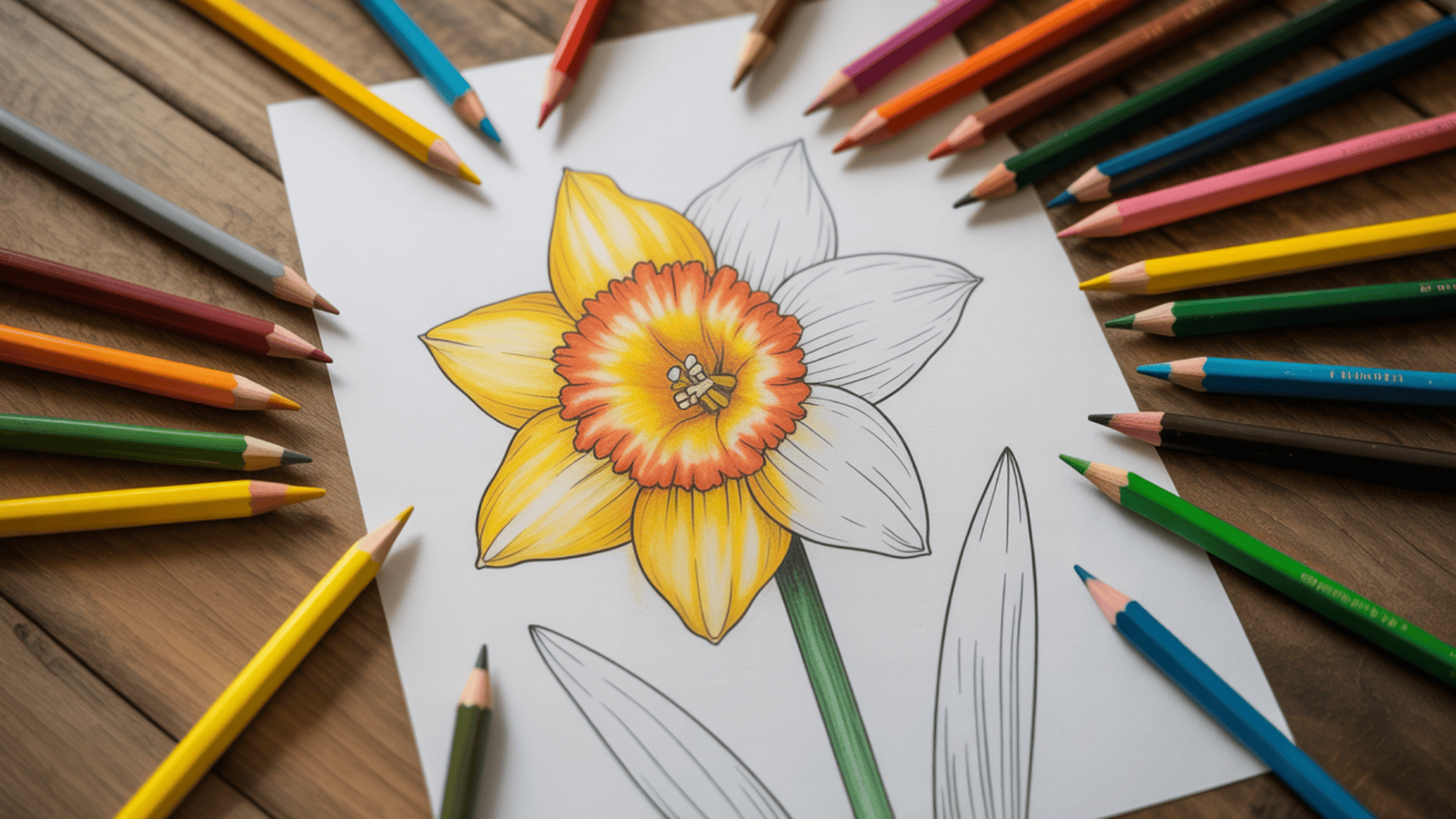 daffodil coloring page
