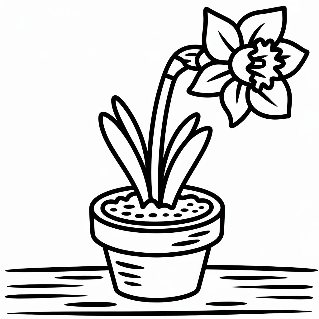 daffodil in a pot