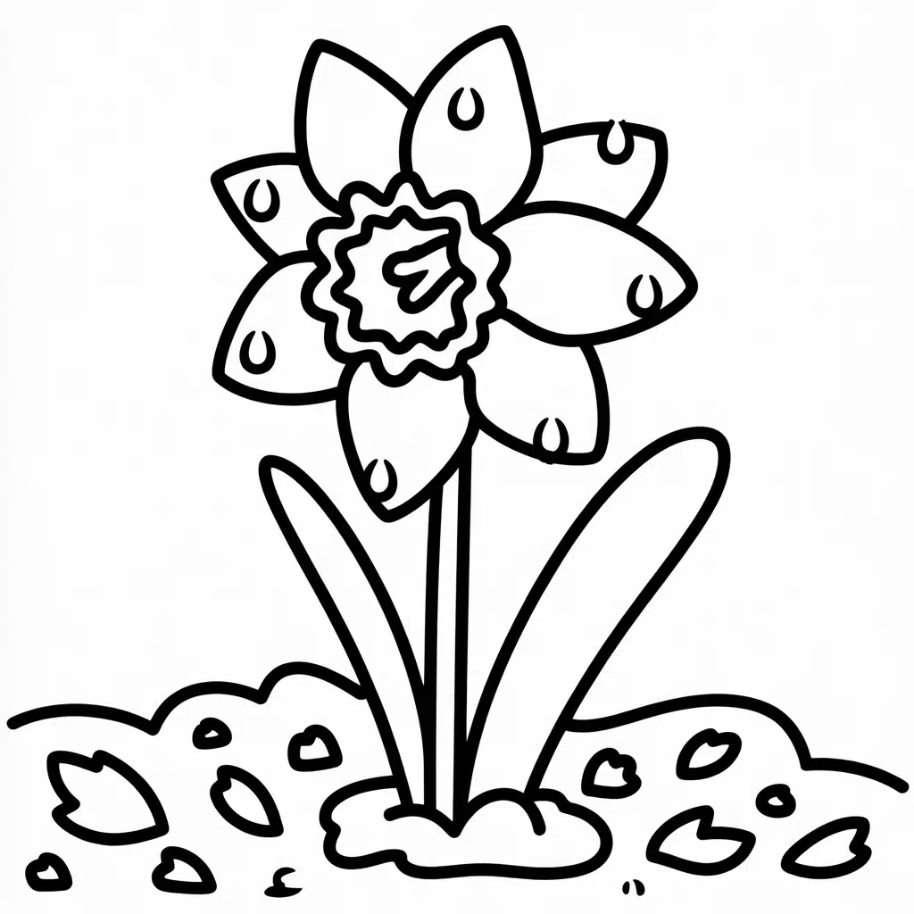 daffodil in the rain