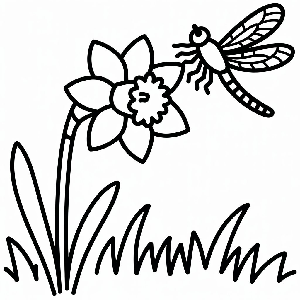 daffodil with dragonfly
