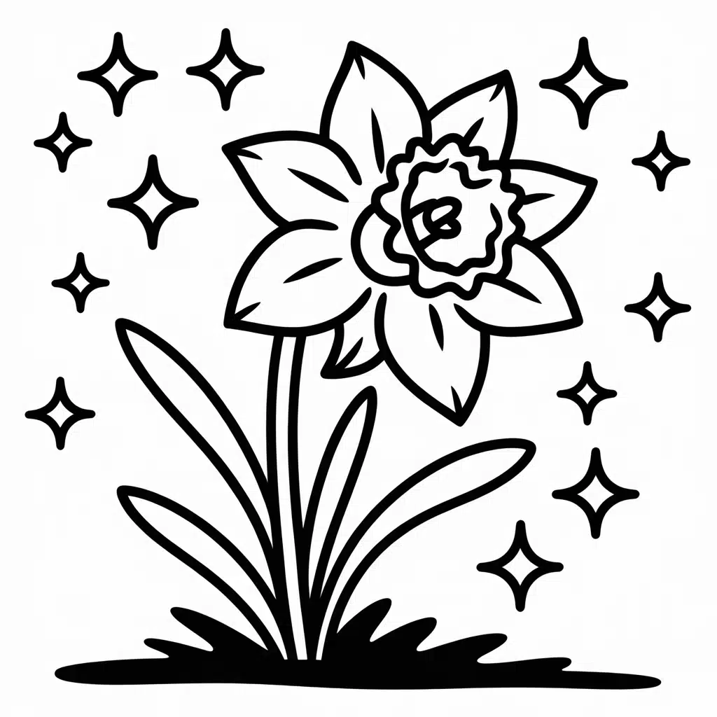 daffodil with sparkles