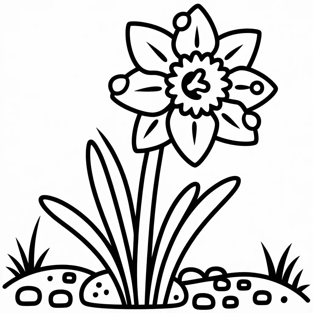 daffodil with water drops