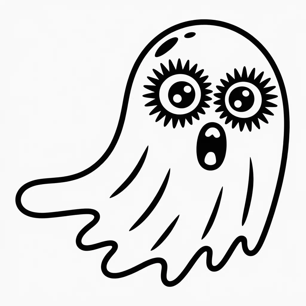 eerie ghost with glowing eyes