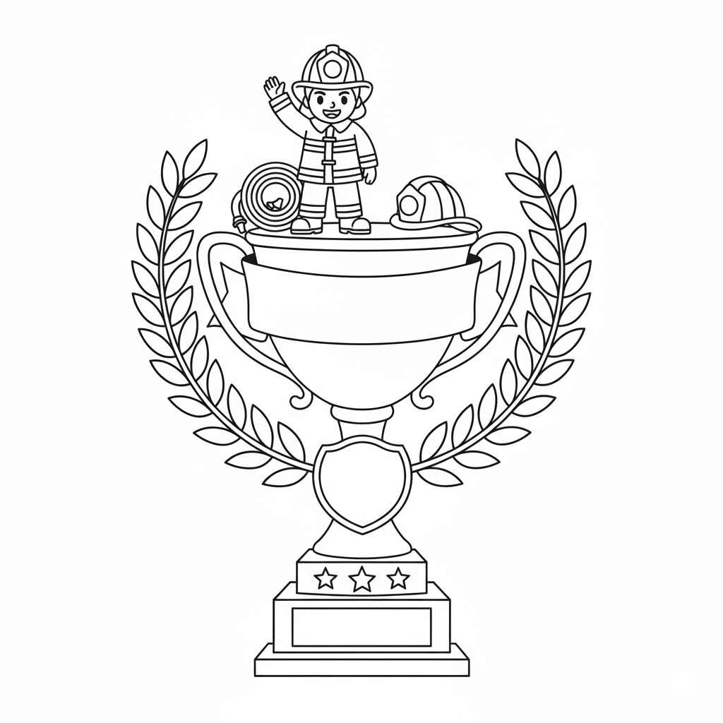 firefighter hero trophy