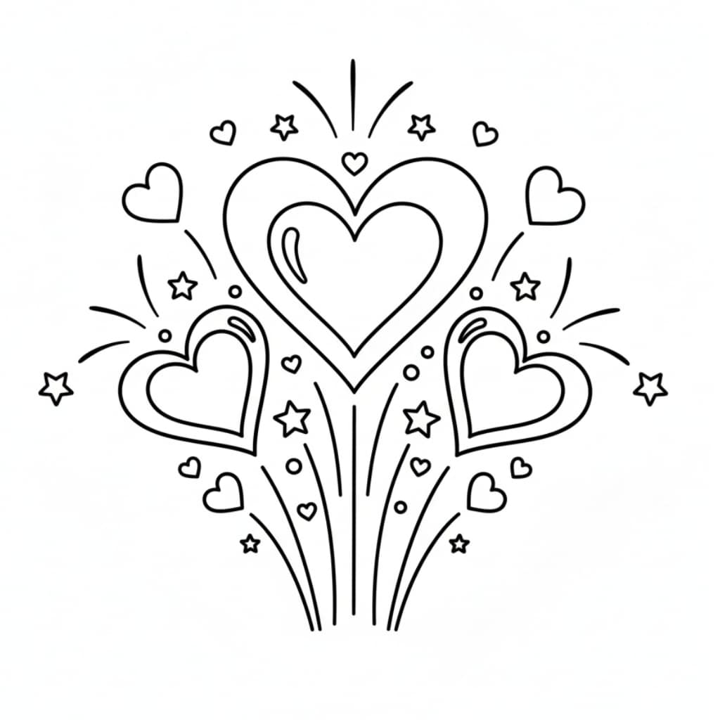 fireworks heart