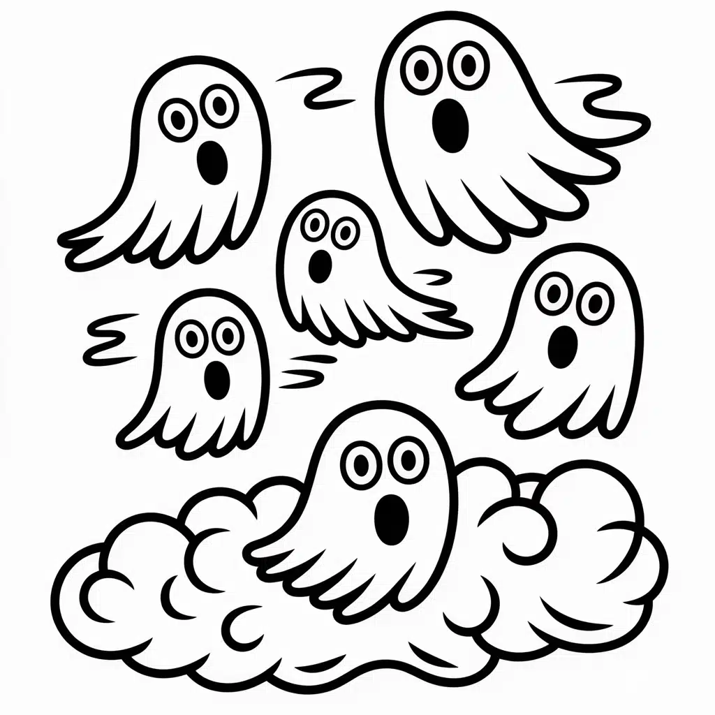 flying ghosts in the clouds