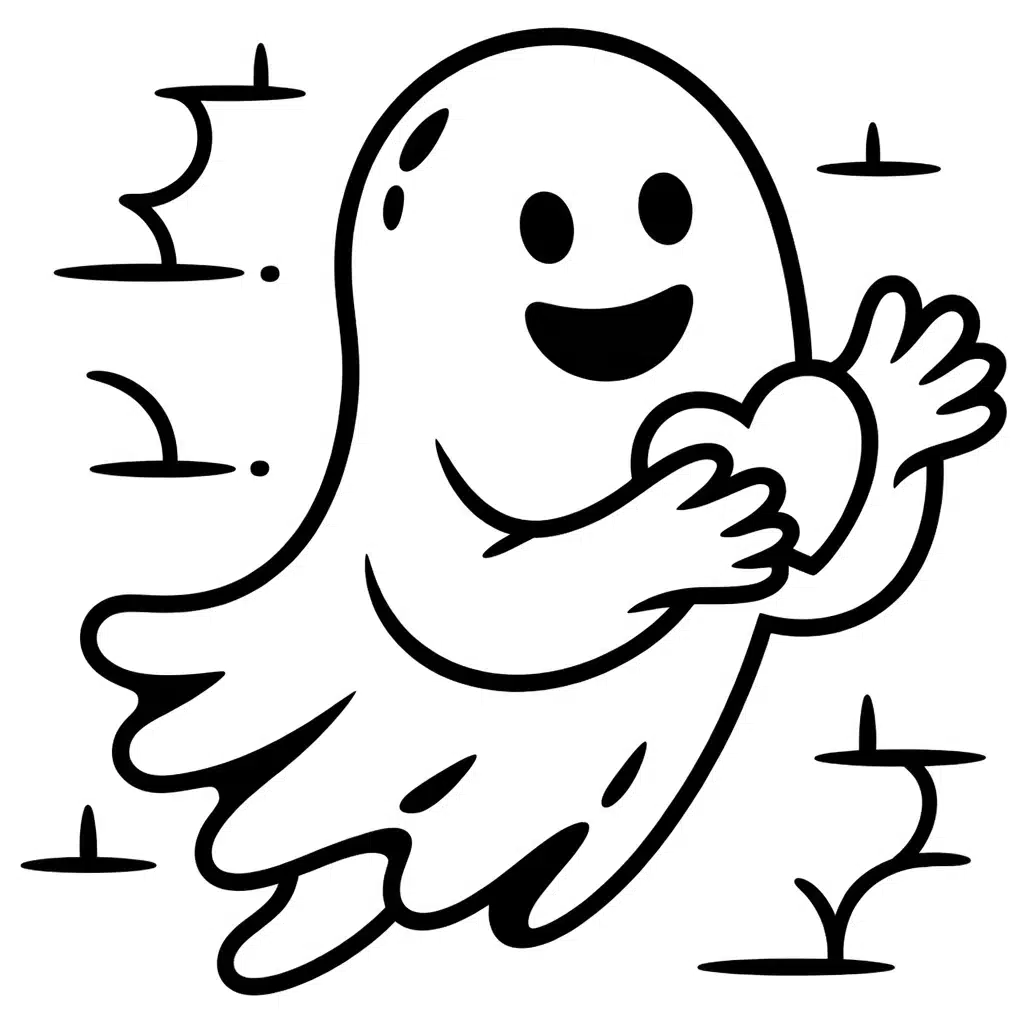 friendly ghost with a heart