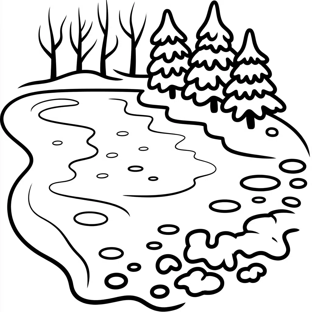 frozen lake landscape