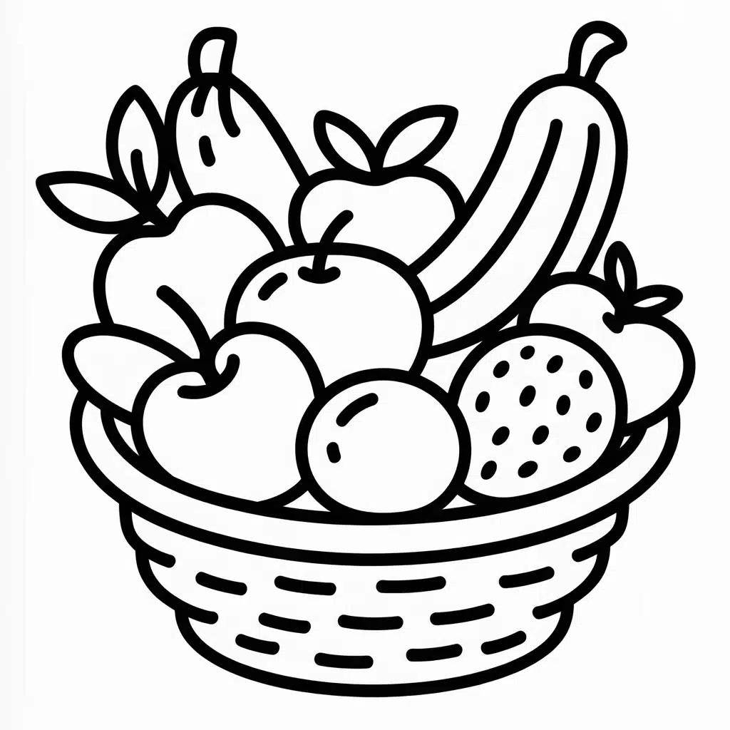 fruit basket coloring page