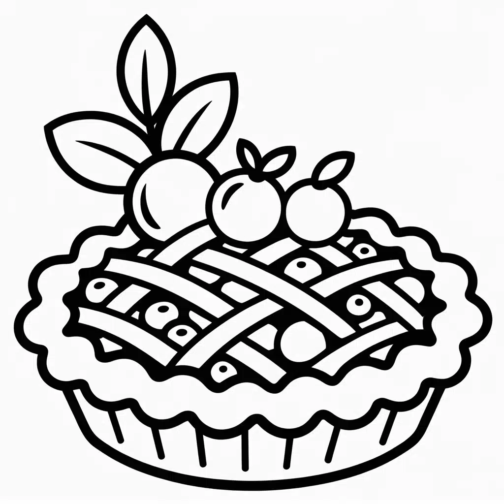 fruit pie coloring page