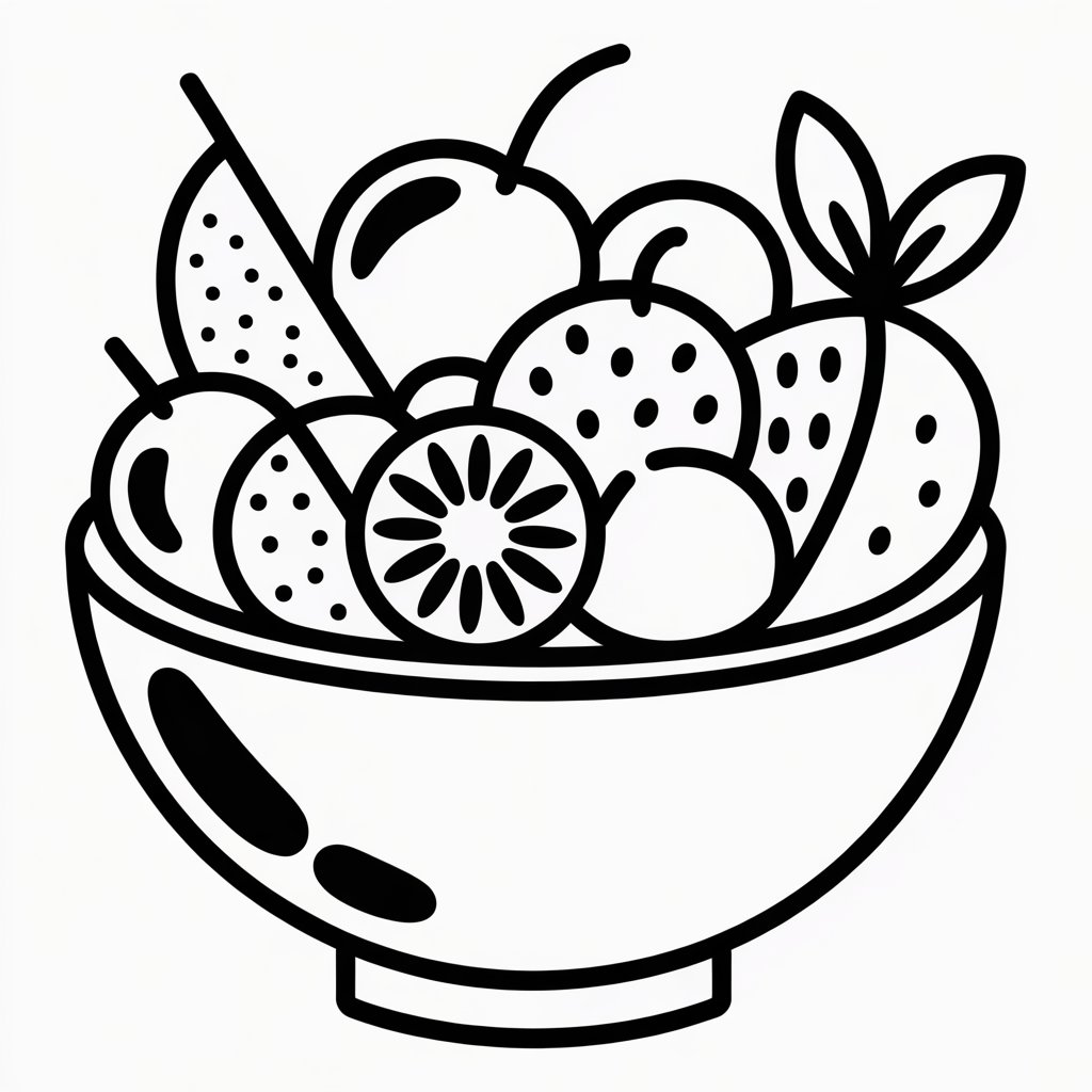 fruit salad coloring page