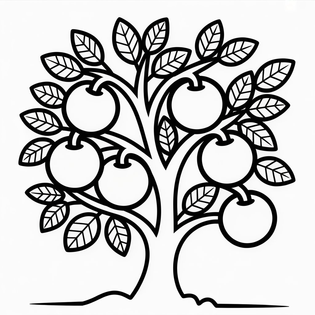 fruit tree coloring page
