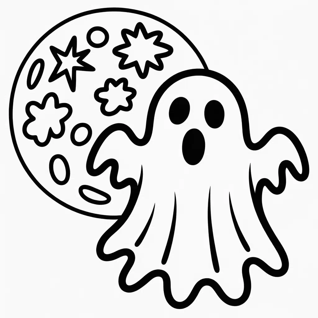ghost and moon