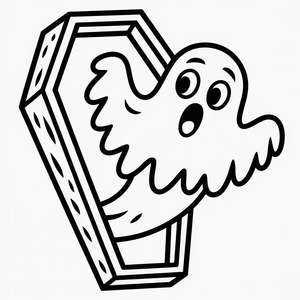 ghost in a coffin