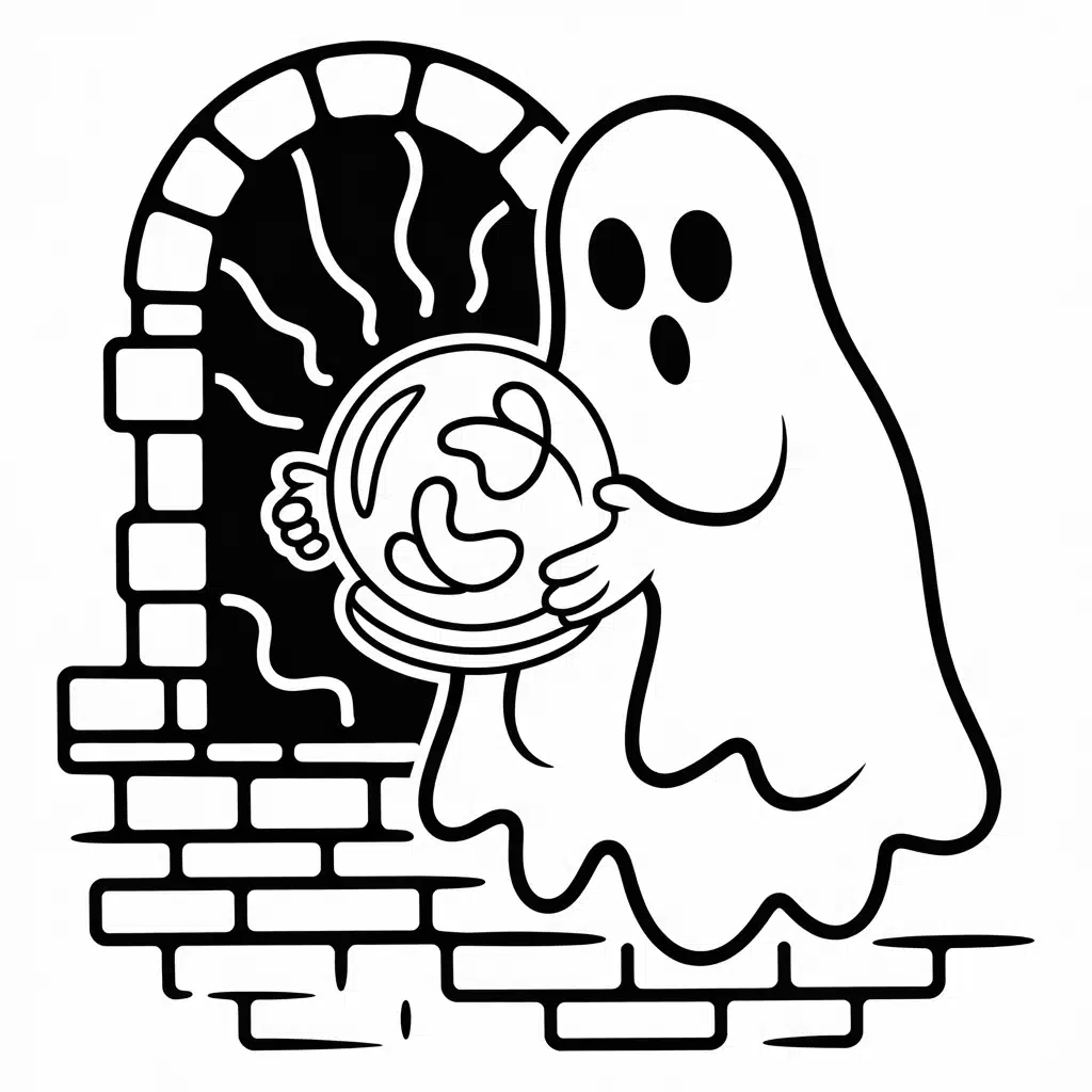 ghost with a magic crystal