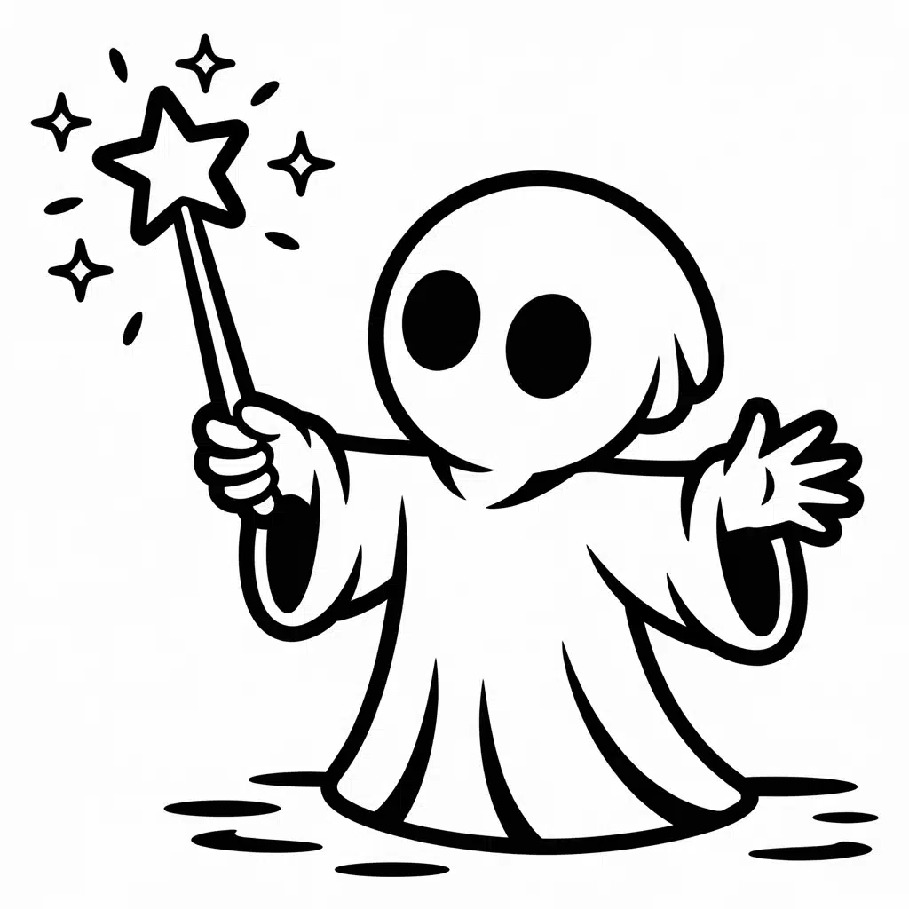 ghost with a magic wand