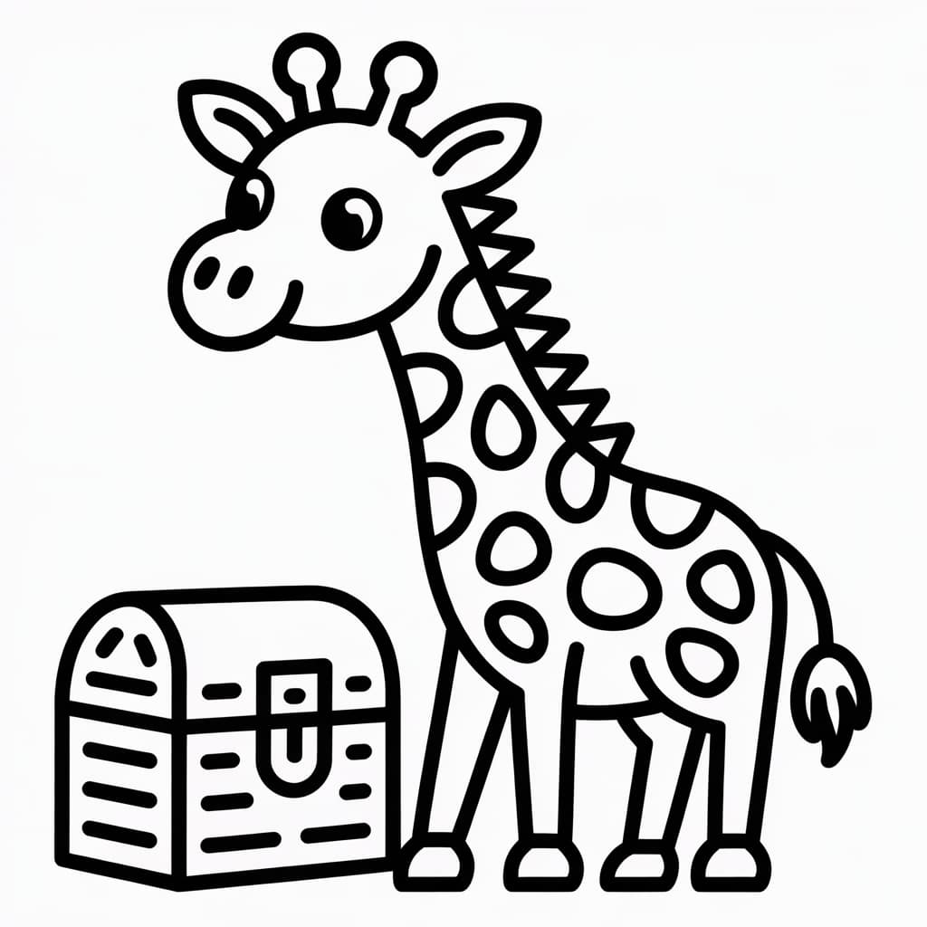 giraffe coloring page chest
