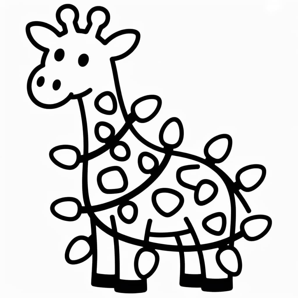 giraffe coloring page lights