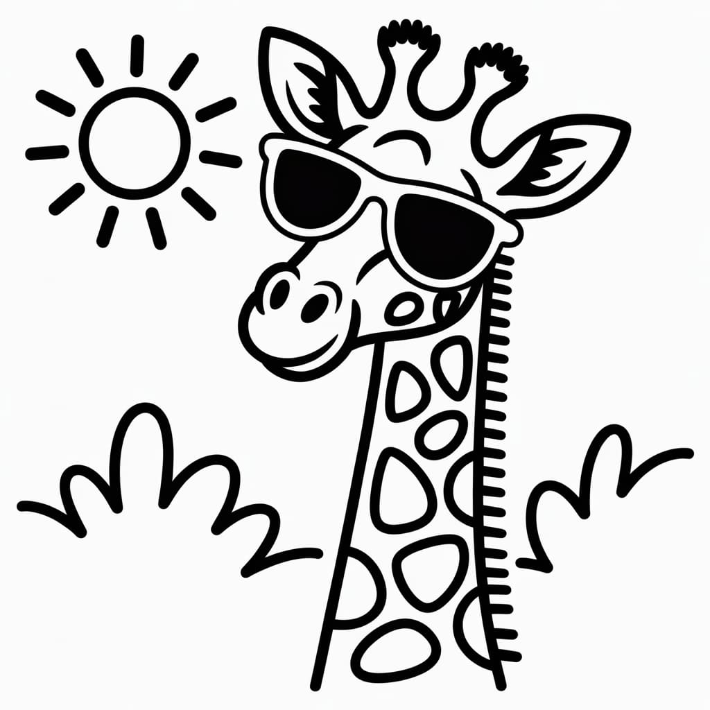 giraffe coloring page tan