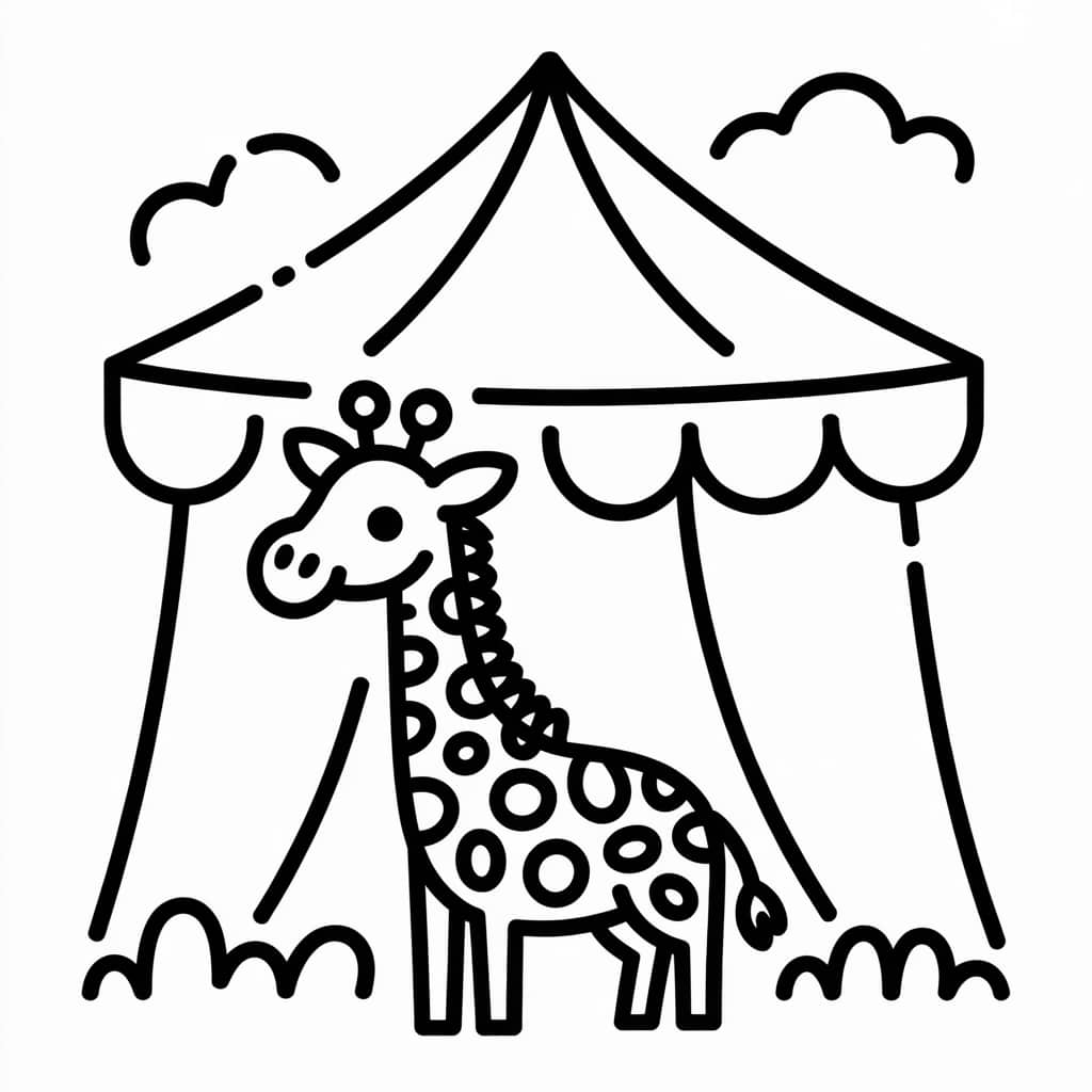 giraffe coloring page tent
