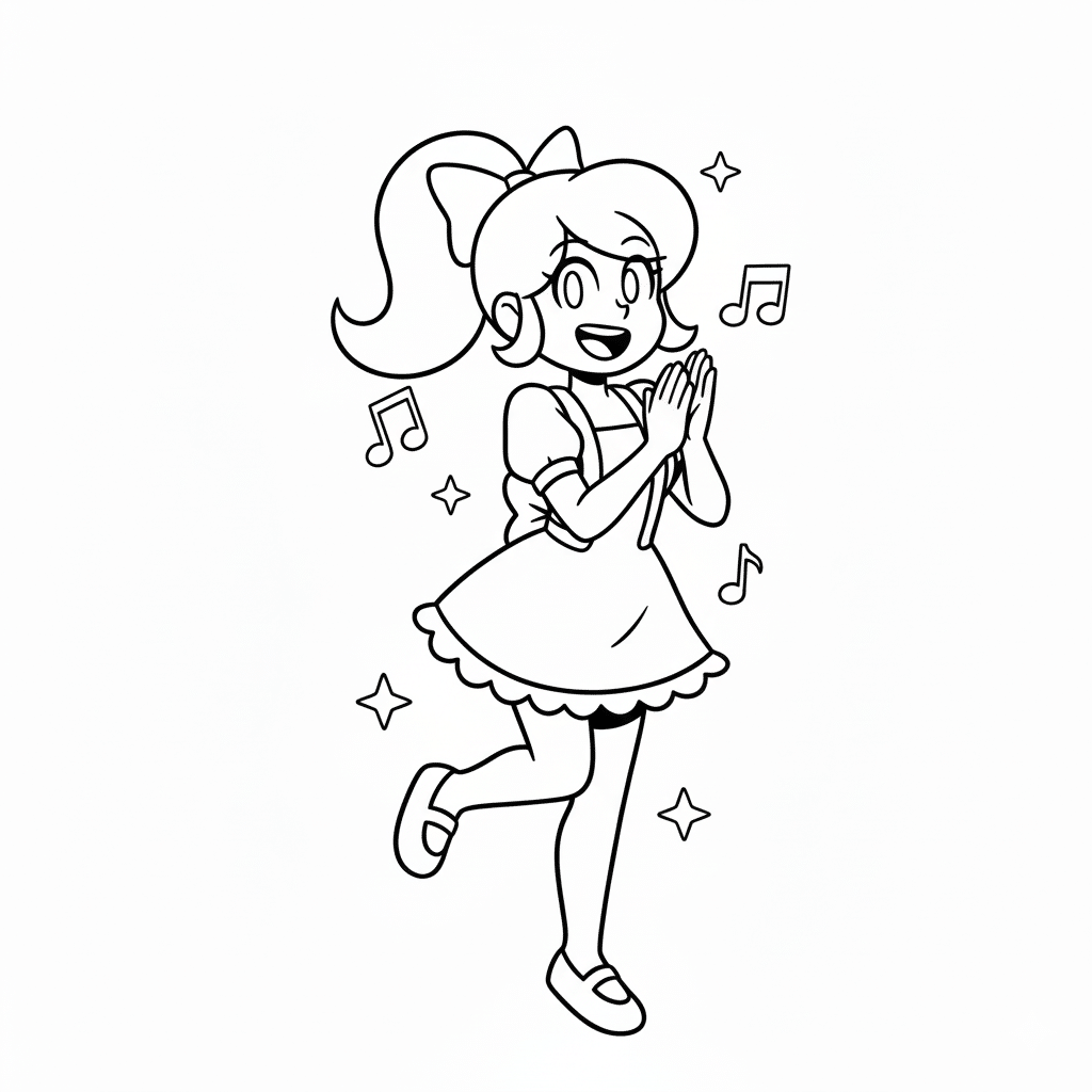 girlfriend cheering coloring page