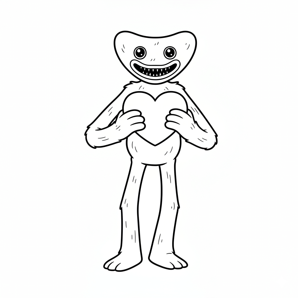 huggy wuggy holding a heart