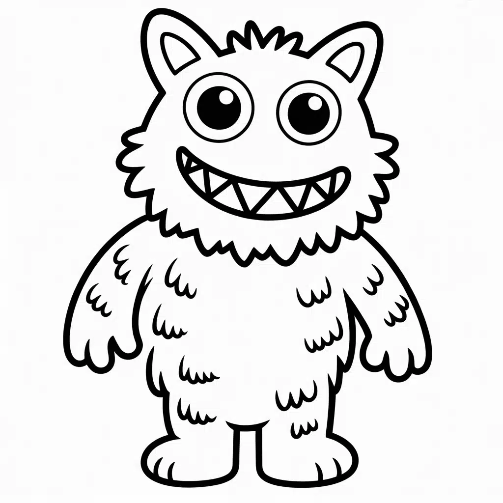 huggy wuggy thick border outline