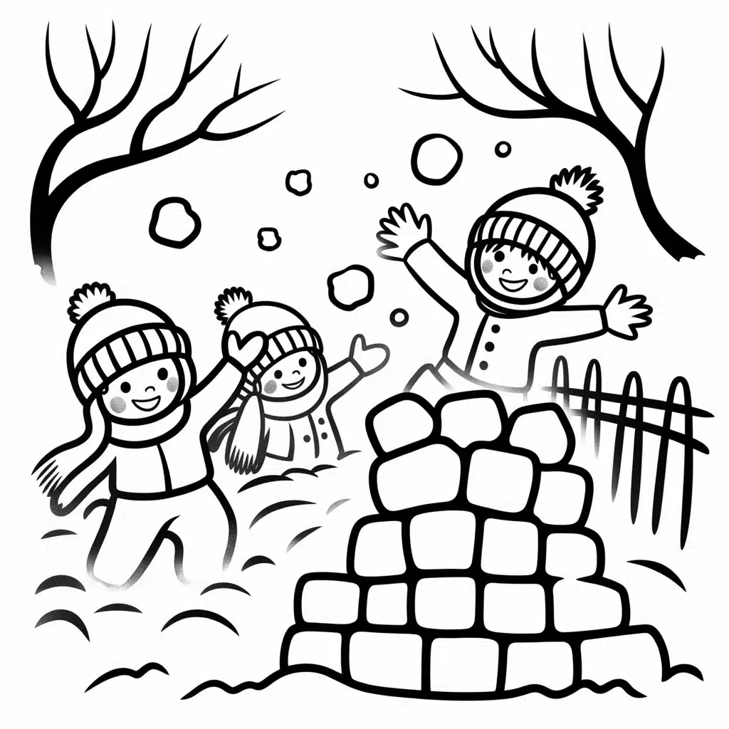 kids having a snowball fight