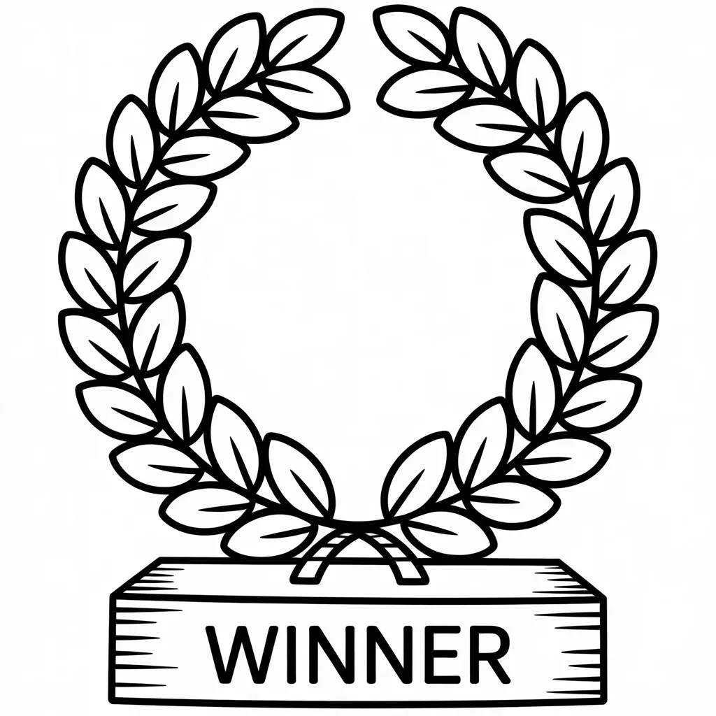 laurel wreath winner trophy