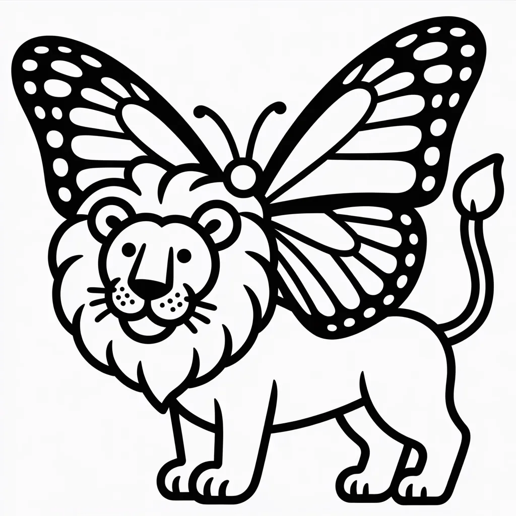 lion and butterfly wings