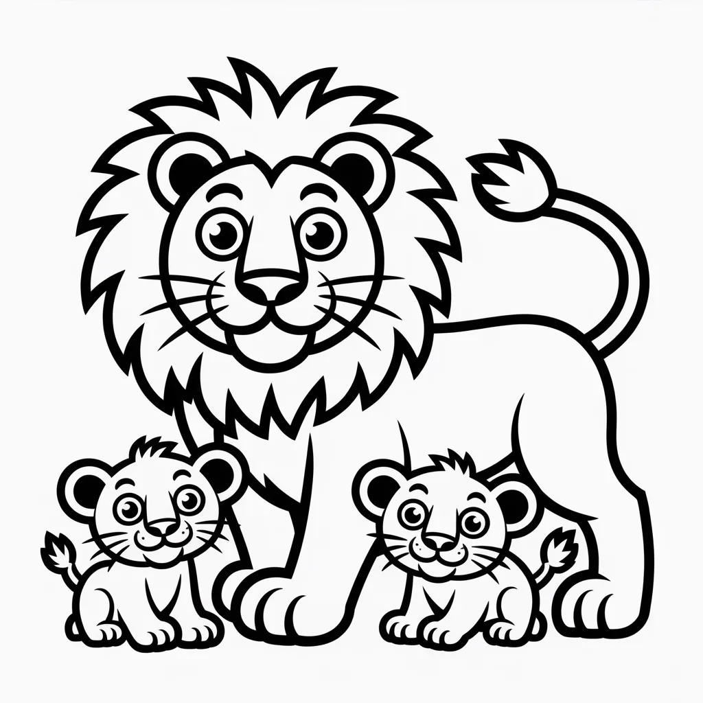 lion and cubs