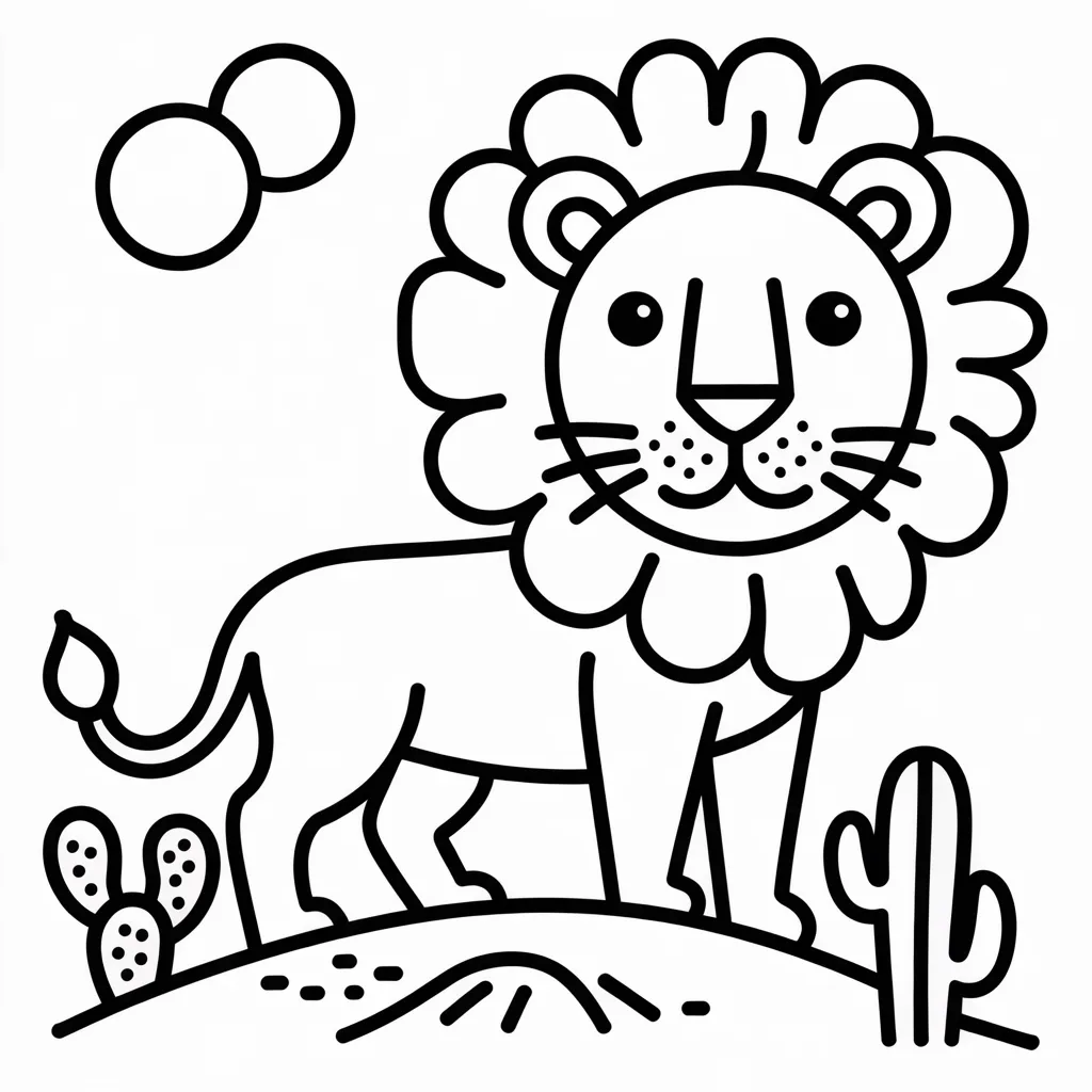 lion and desert