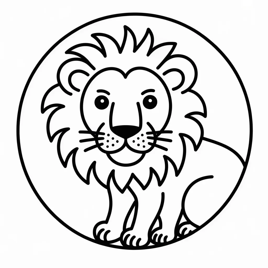 lion in a circle