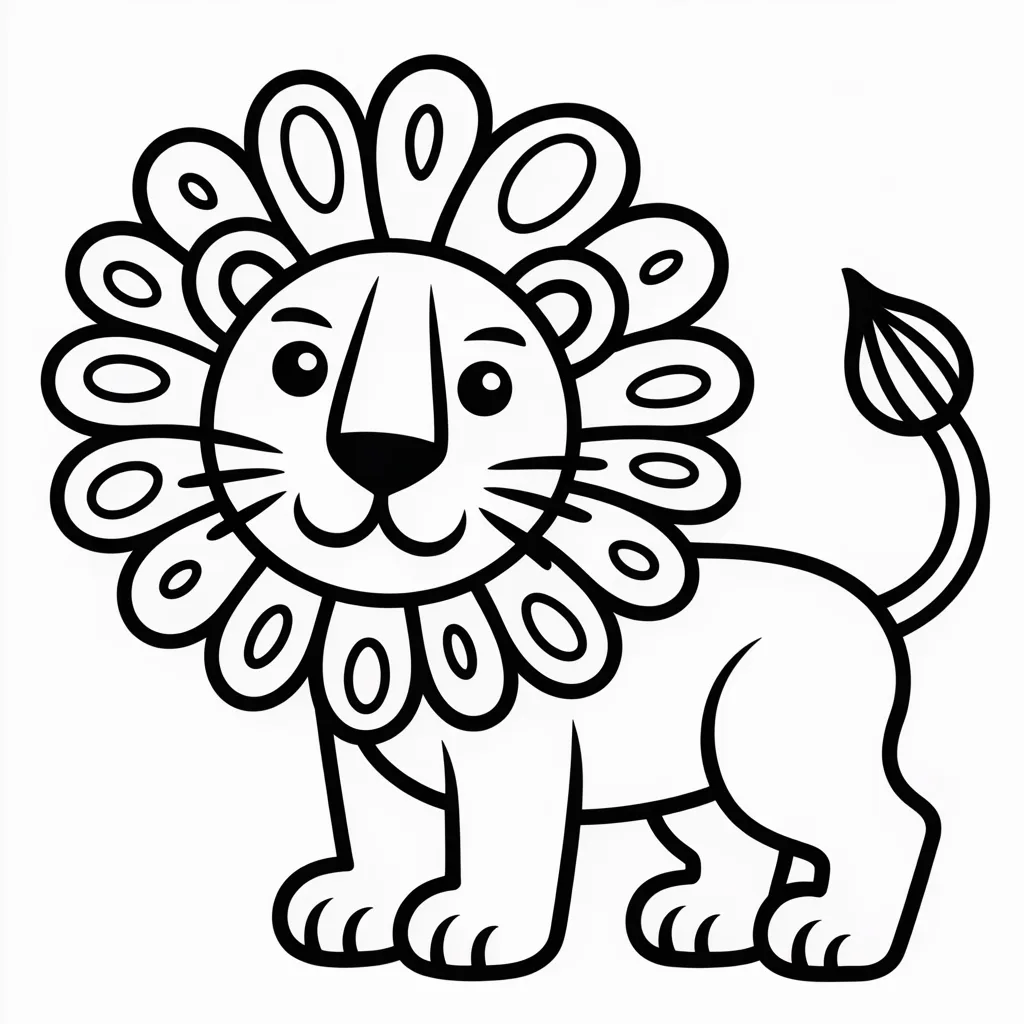 lion with abstract patterns