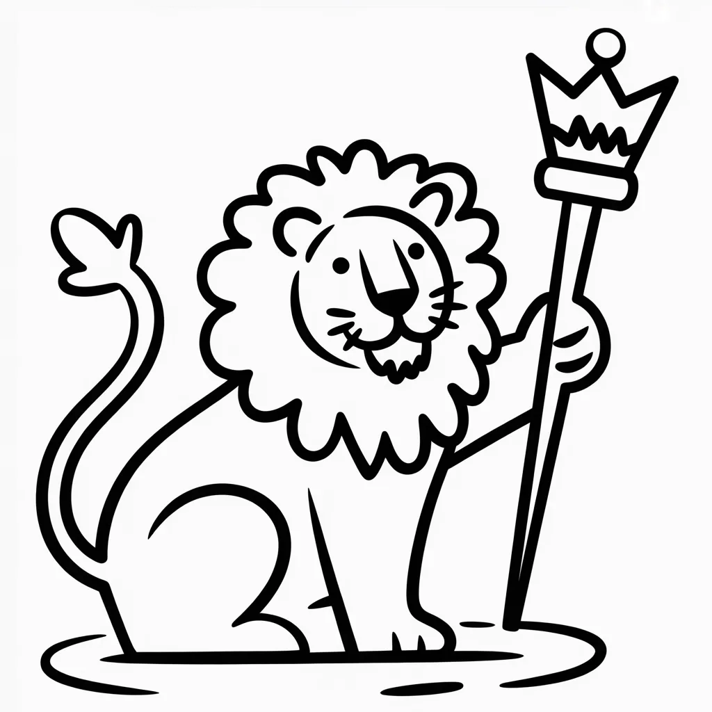 lion with crown and scepter
