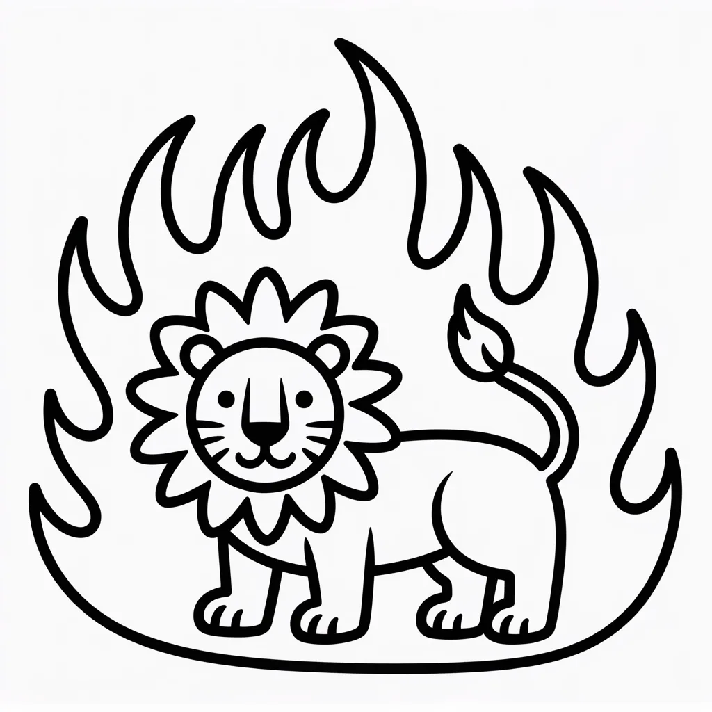 lion with fire