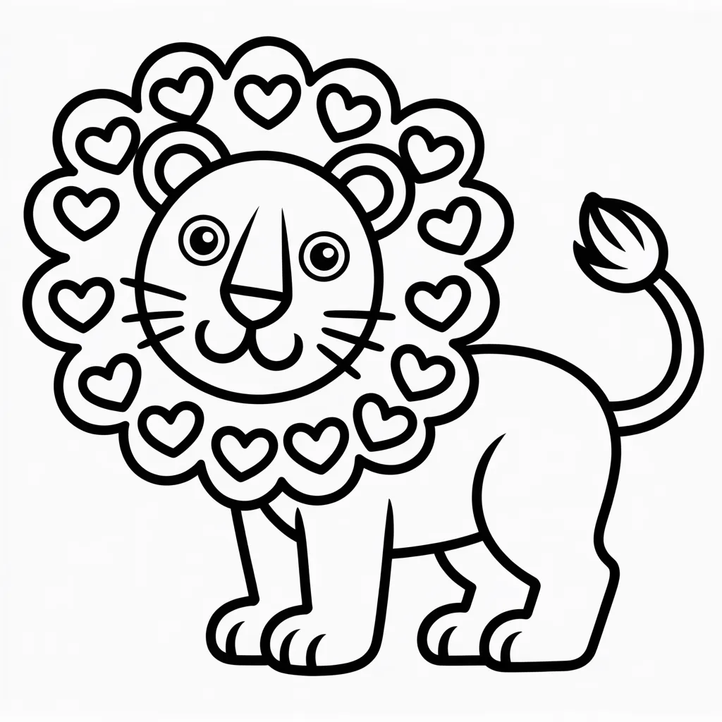 lion with heart shaped mane