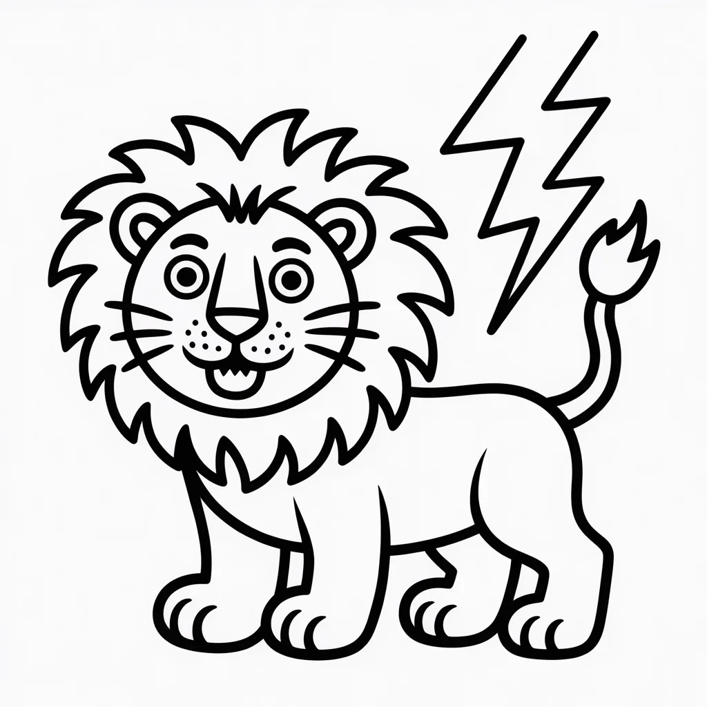 lion with lightning