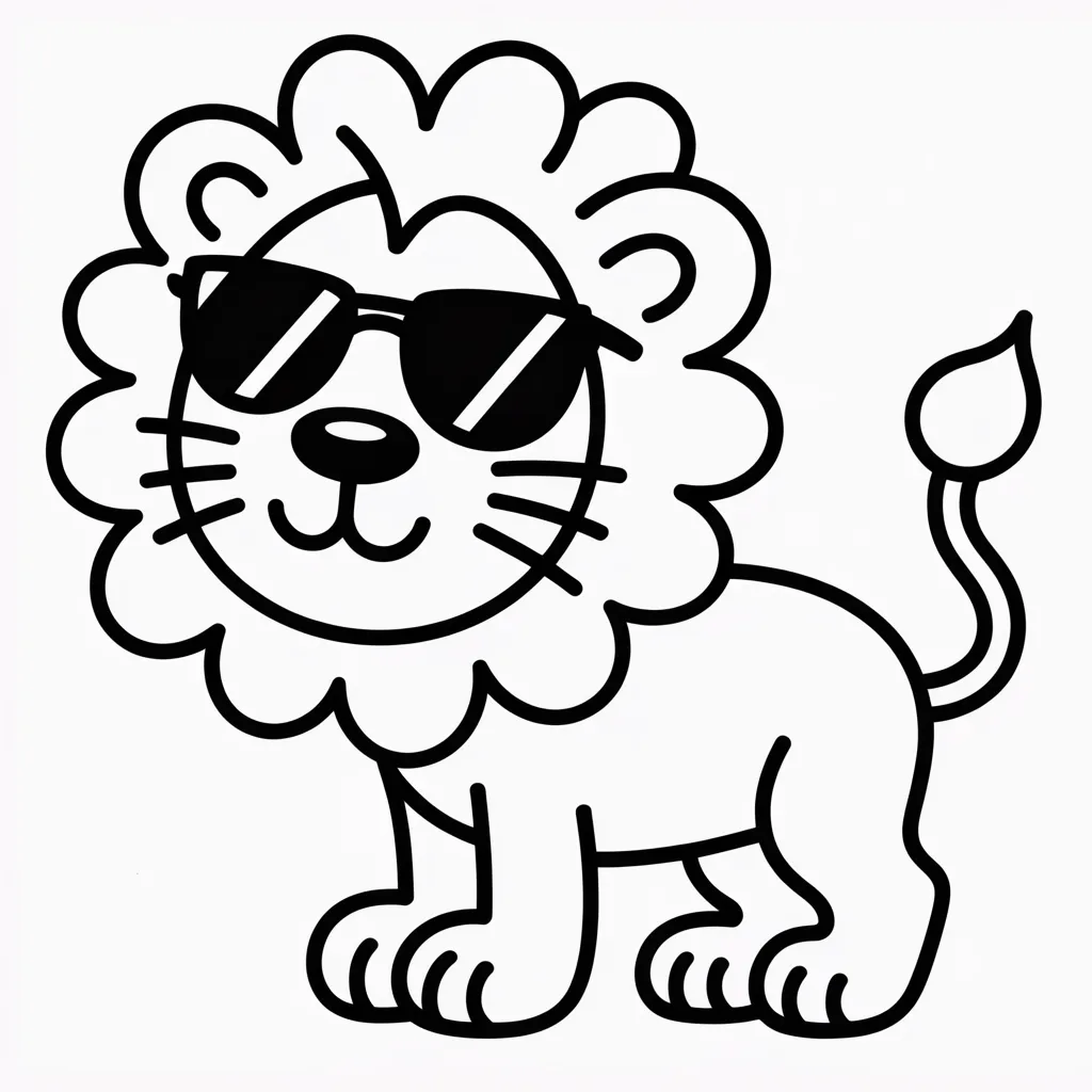 lion with sunglasses