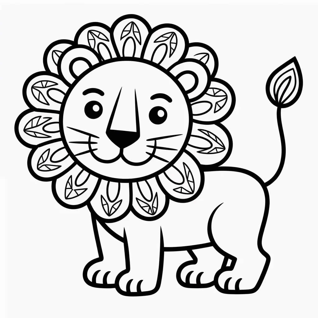 lion with tribal patterns