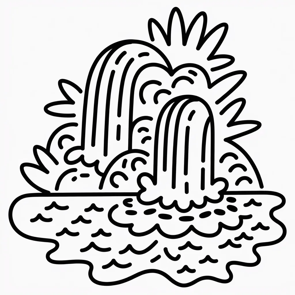 ocean with waterfalls