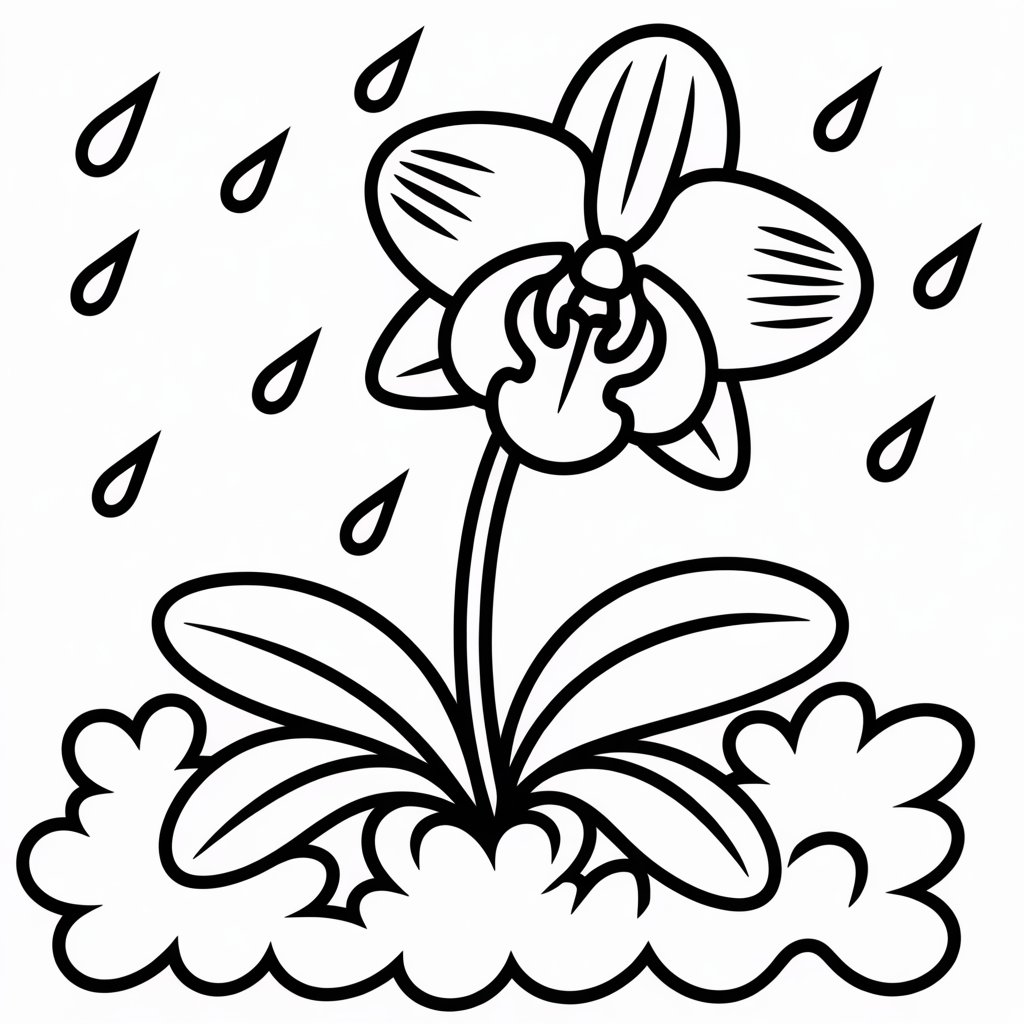 orchid in a rainstorm