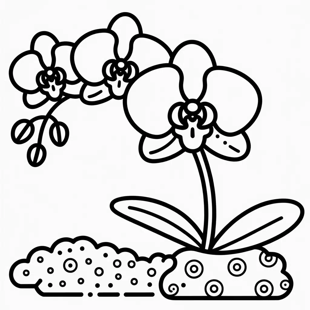 orchid with abstract background