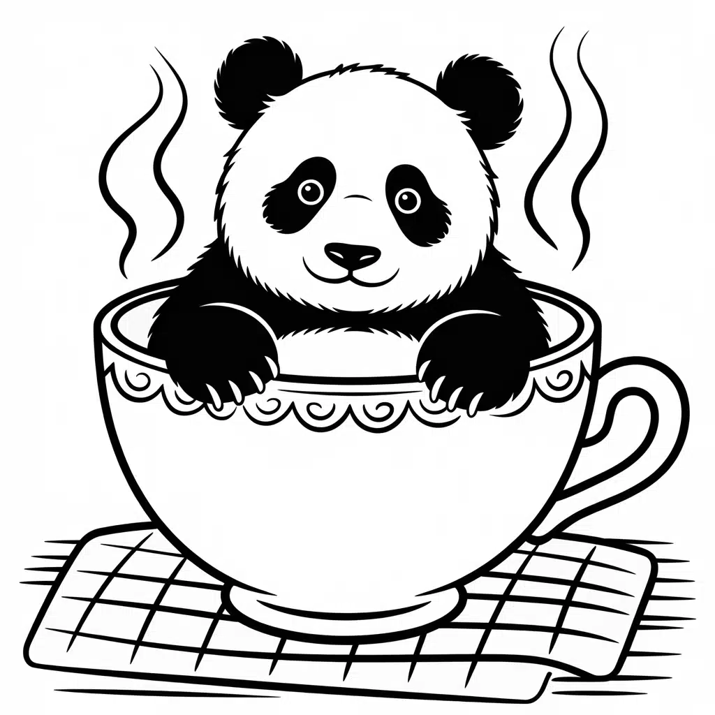 panda in a cup