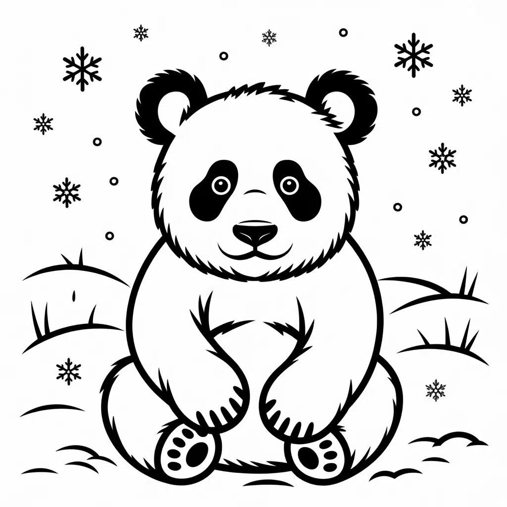 panda in the snow