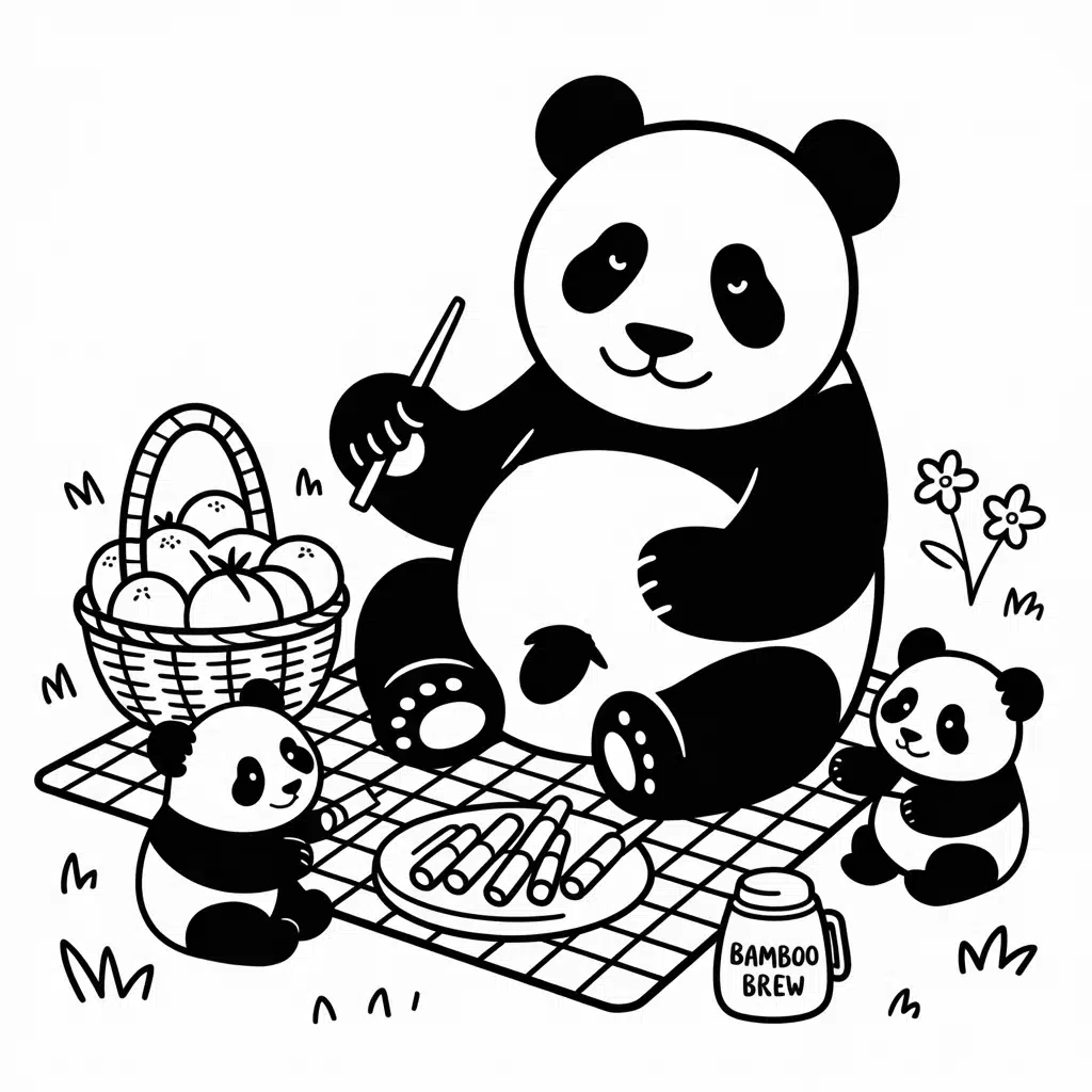 panda on a picnic
